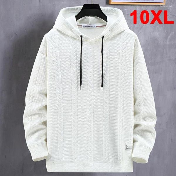 Con cappuccio maschile maschile plus size 10xl con cappuccio con cappuccio con cappuccio con cappuccio con cappuccio maschio grande pullover nero bianco