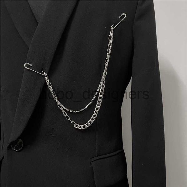 Punk a pendente a pendente a doppio perno a clip spilla giappone in Giappone per uomini donne stradali in lunghe cate di metallo per altine accessori alla moda x0822