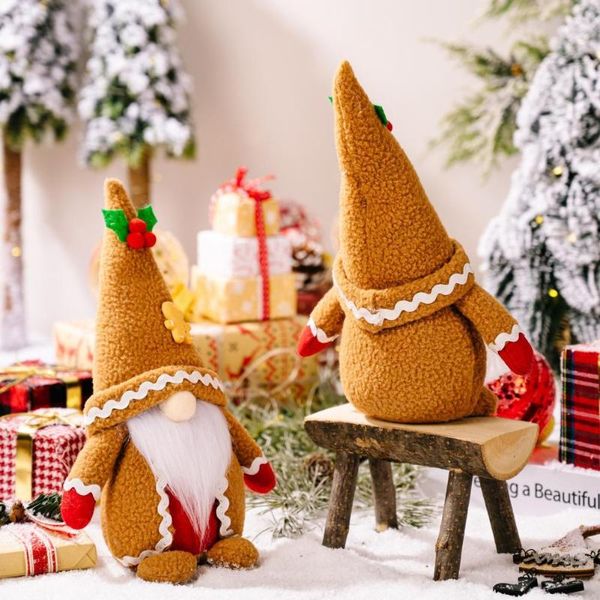 Decorações de Natal, ornamento de pelúcia delicada para festa de Natal, gnome sem rosto gnome masculino/feminino boneca de layout