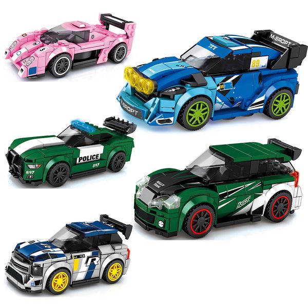 Diecast Model Car Speed ​​Champion Super Race Racing Model Blocks Blocks Kits Sports Desena Cidade Grande Veículo Técnica de Toys para Crianças 230821