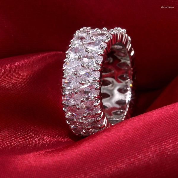 Anelli per matrimoni 2023 Ringi Promessa per donne Engagement Luxuria Dropuliudo Cubic Zirconia Nobile Gioielli di moda