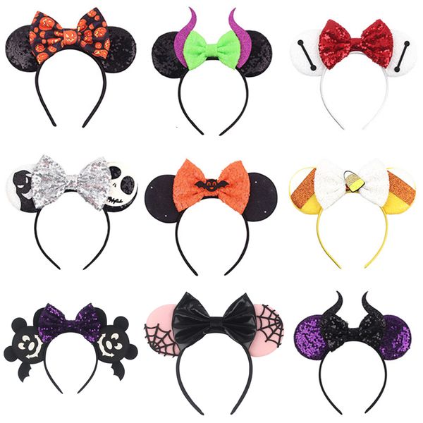 Acessórios para o cabelo 10pcslot por atacado Halloween mouse orelhas da cabeça Festival Festival Party Cosplay Pumpkin Devil Bow Women Girls Diy Hair Acessórios 230821