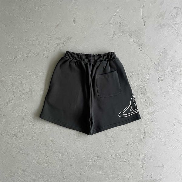 Novo planeta quebrado shorts masculinos moda preto bordado bpm sweatpants mercado original