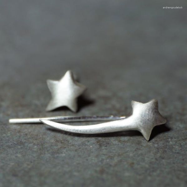 Orecchini per borchie Donne a stelle asimmetriche 925 Sterling Silver Long Drafting Earring Stars Oreen Brancos Personality Personality Jewelry