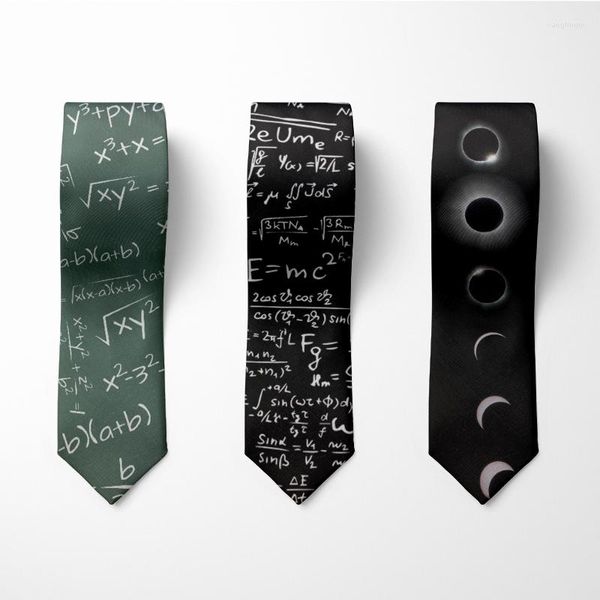 Bow ties Fashion Digital Equation Digital Equation 3D 3D Stampato 8 cm Black Creative Novelty cravatta cravatta per uomini Accessi per matrimoni unici per feste