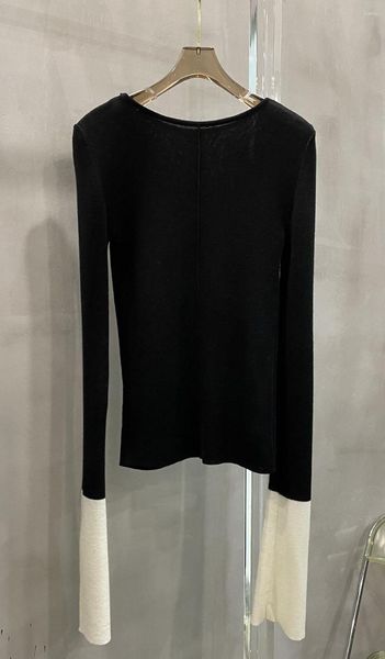 Maglioni femminili pigri morbidi e nero abbinati in bianco e nero leggings Spring Autumn 2023