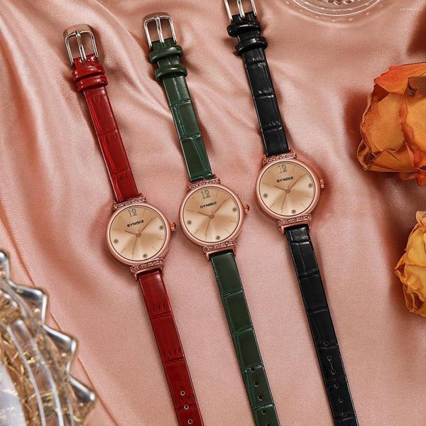 Avanadores de pulso Synoke Women Luxury Women Assista a Moda Quartz Simples Retro Dress Watches Casual Ladies Wristwatch