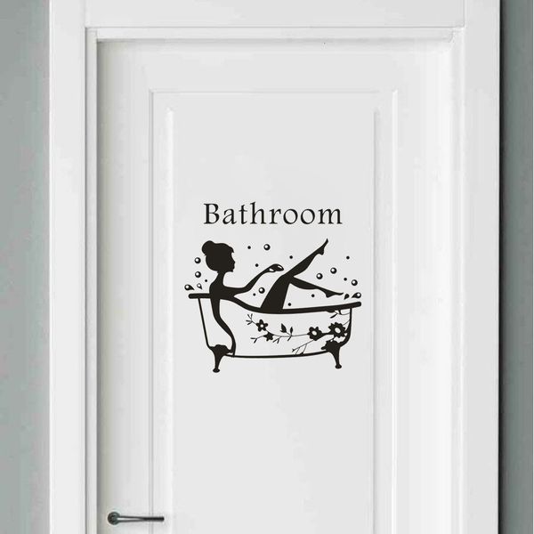 Wandaufkleber Badezimmer Aufkleber Toilettendekor Wohnzimmer Schrank Home Dekoration Abziehbilder verschönern Sie sich selbst Klebstoff Wandtür 230822