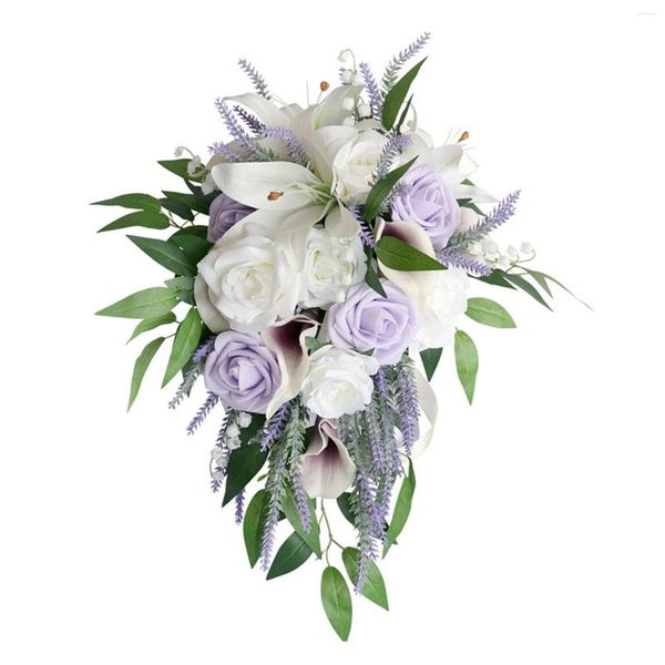 Flores decorativas simulação de buquê de casamento de noiva romântico