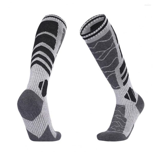 Sportsocken 1 Paar Winter Männer Frauen Wärme Ski Anti-Rutsch gestreifter Druckrippenmanschetten langer Röhrchen warmes Skifahren