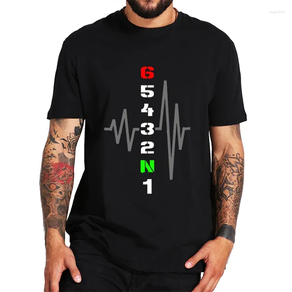 Magliette da uomo 1n23456 camicia da uomo divertente moto 6 marce velocità grafica tee hip hop streetwear maschi