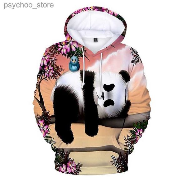 Erkek Hoodies Sweatshirts Erkekler Hoodie Cep Fermuar Kapşonlu Panda 3D Baskı Kadın Hoodie Boyutu 5XL Q230822