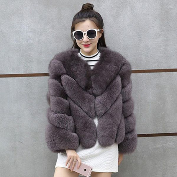 Pelliccia da donna Lucyever Womens Fux Coat Autumn Inverno di alta qualità Over -Coat Female Corea Chic Fluffy Plush Fluffy Giacca 4xl 4xl