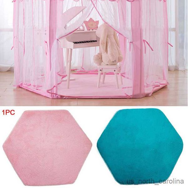 Spielzeugzelte Zelt Hexagon Castle Spielhaus Pad Rutschfeste Babyspielmatte Plüsch Kinderteppich Kissen Decke Rosa und Blau Mode Neu R230830