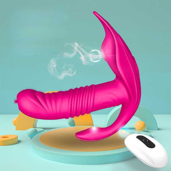 Massaggiatore vibratore per stimolazione del clitoride rosa con 9 modalità di tocco Vibrazioni di spinta Punto G femminile Dildo per adulti
