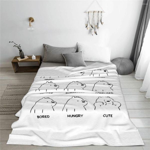 Одеяла Ice Bear Moods Winter Culnelen Flannel Flece Blose одеяло теплое хлопковое стеганое одеяло домашнее диван спальня.