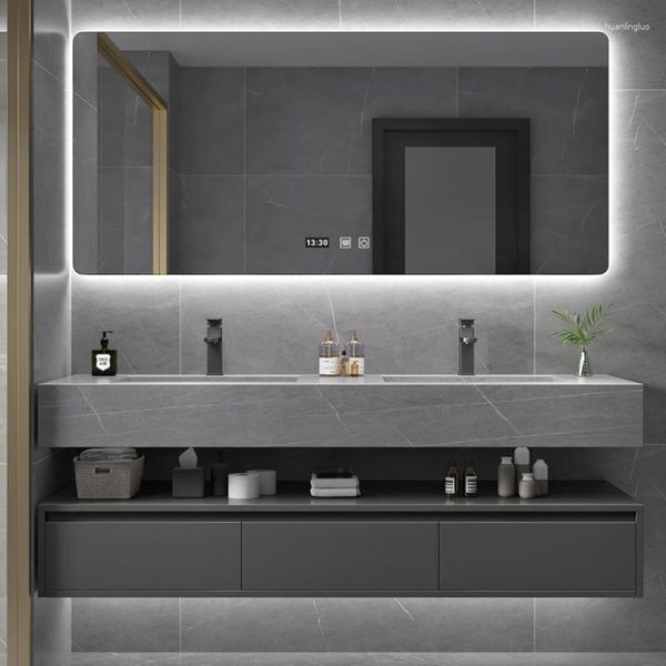 Acessório de banho Conjunto de ardósia Armário de banheiro integrado Gabinete de banheiro combinado pia de lavagem de vaso sanitário