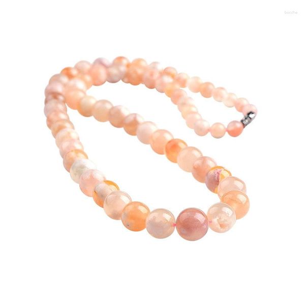 Strand Cherry Blossom Colar de cristal natural Chain Tower Chain Luck for Women Mother Gift Fashion Joursneige