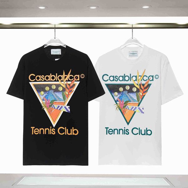 Designer Herren T-Shirt Designer Kleidung Casablanca Luxus-Shirt Anime Grafik Tee Tennis Buchstabe-Druck Mode Sommer Herren und Damen lässiger runder Hals Kurzarm