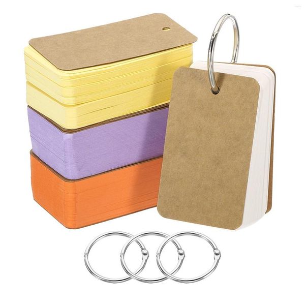 4sets Portable Buckle Binder Notes Flash Cards Memo Pads Diy Blank Card Statemery Notepbook Loose Leaf Boter Word Изучение