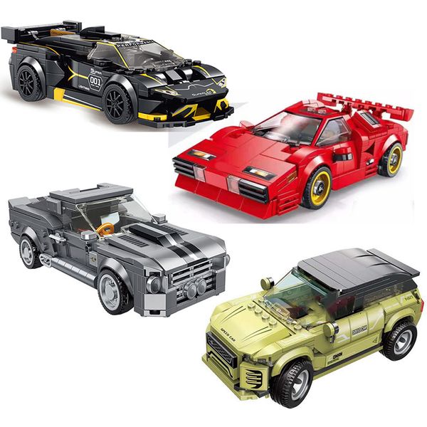 Diecast Model Car Speed ​​Champion Racing Car City Sports Model Building Blocks DIY Bricks Classic Rally Super Racers автомобили 230821