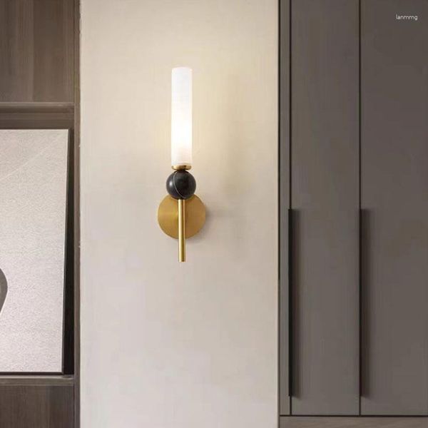 Lampada a parete Ball Marble Ball Fey Foyer ristorante Aisle Lighting Camered Sconce Ottone Bianco Acrilico Acrilico Dropsulla G9 Bulb G9