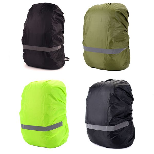 Sırt çantası paketleri 1070L sırt çantası yağmur örtüsü açık seyahat yürüyüşü tırmanma çantası katlanabilir su geçirmez güvenlik yansıtıcı şeridi raincover 230821