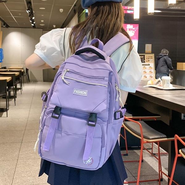 Bolsas escolares 6 cores Senhoras de lazer Backpack Backpack Trendy Women Laptop Book Girls Girls Travel Saco de viagem Moda Feminina Liga Cool