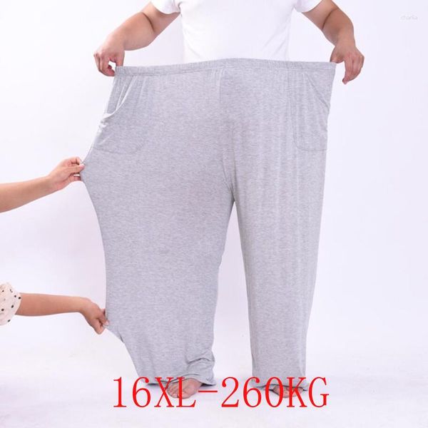 Calça masculina 260 kg Men High Elastic Casual 15xl 16xl Summer Modal Home Grande tamanho macio