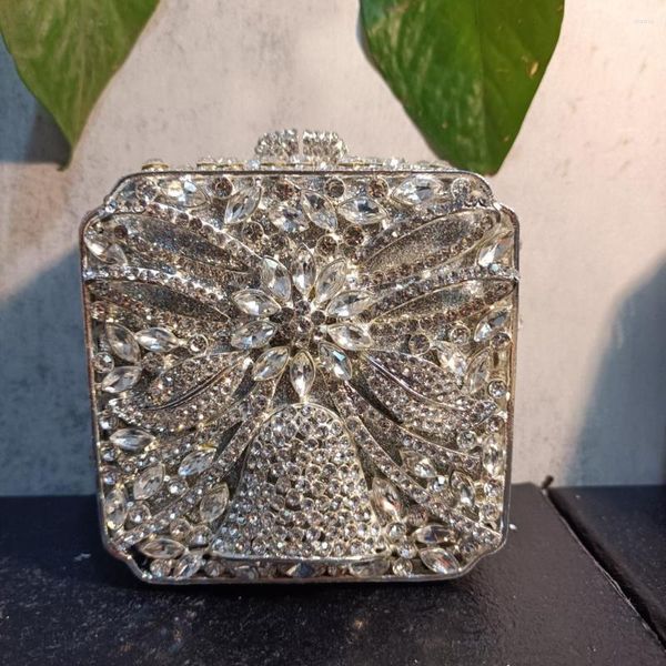 Abendtaschen Frauen Kristallkupplungsbeutelsteine ​​Hochzeit Strassklemme Handtaschen Braut Diamond Schulter