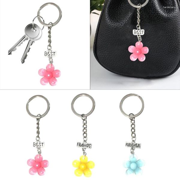 Schlüsselanhänger Blumenbeutel Anhänger Keyrings Silikon Materialschlüssel Ringe Freund Keyring für Frauen Mädchen