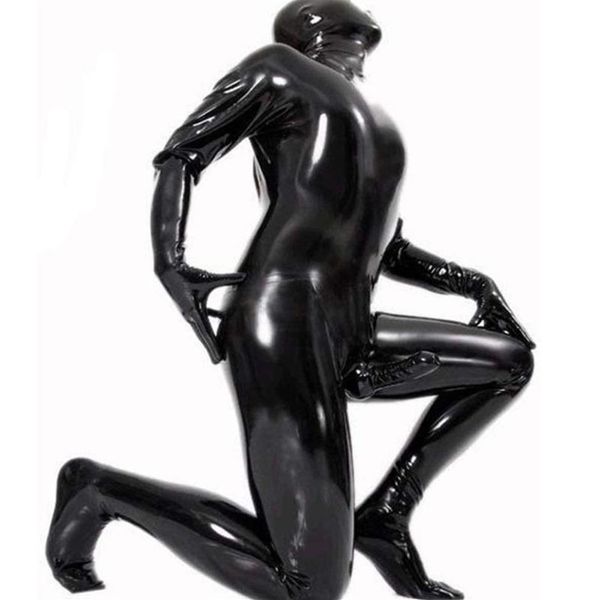 Strings G-Strings homens homens masculino látex PVC Catsuit PLUS TAMANHO 3XL Sexy WetLook Faux Couro Night Club Full Bodysuit gay fetiche erótico3421