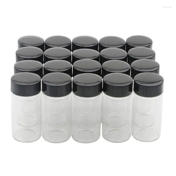 Speicherflaschen 20pcs/Los 20 ml Clear Glass Probe Fläschchen Mini leer mit Schraubkappe ätherische Ölflasche
