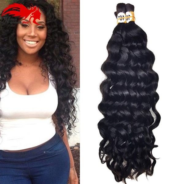 Deep Curly Virgin Brasilian Braiding Hair Bulk sem trama Remy Hair Micro Braids 3 Bundles 150gram254L