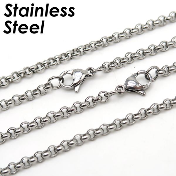 Bracelets de charme 50 peças Rolo Chain Colar para mulheres Aço inoxidável Link Jóias de atacado de jóias 230821