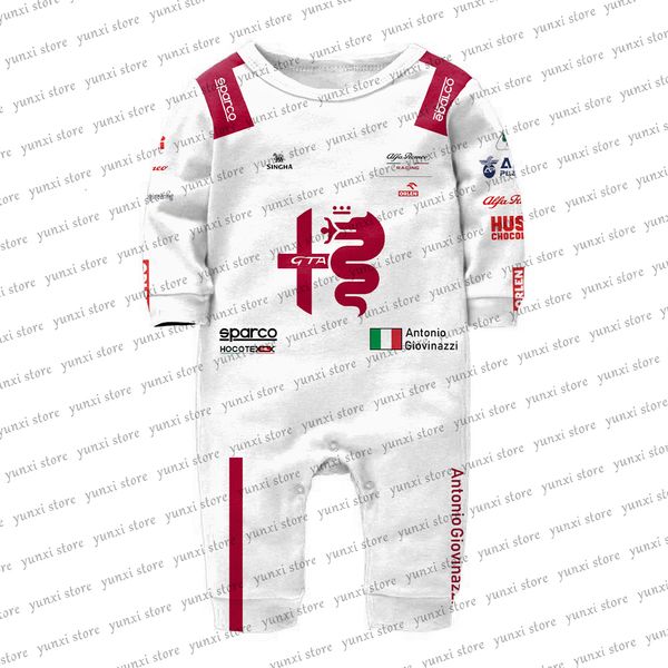 Rompers Racing Bottas Fórmula 1 Sports Baby SconSuit para meninos e meninas ao ar livre Crawlwear Alfa Romeo Team 230821