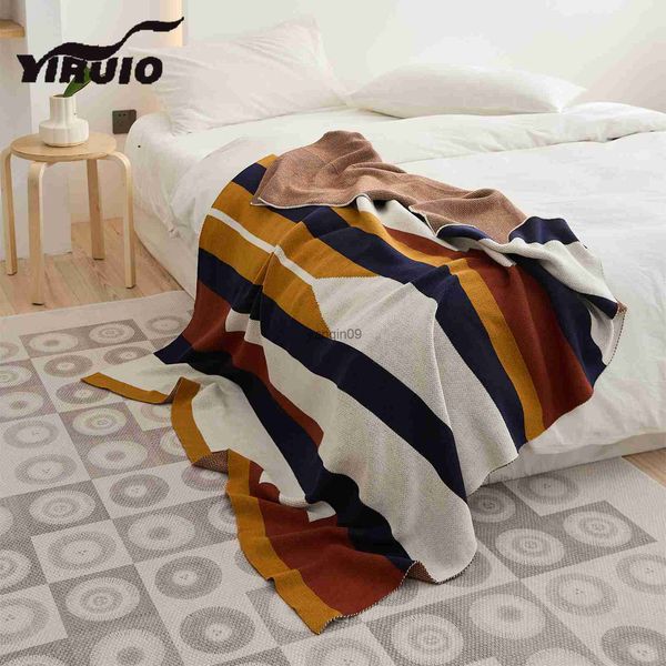 Coperte YiRUIO BOHO GEOMETRIC COPERTO PLAID PROCESSO CASA DECORATIVO SOGGIO DI SOGNO DI SOLO DI SOLO DI SOTTO TV TV PER LETTURA DI COTONE COLLETTO HKD230822