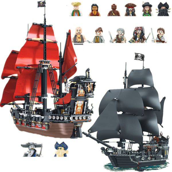 Blocos do navio de vingança do navio Caribe Rainha Black Pérola Bloco Bloco de Construção Moc 4195 Assembléia Toys Kid Presente 230821