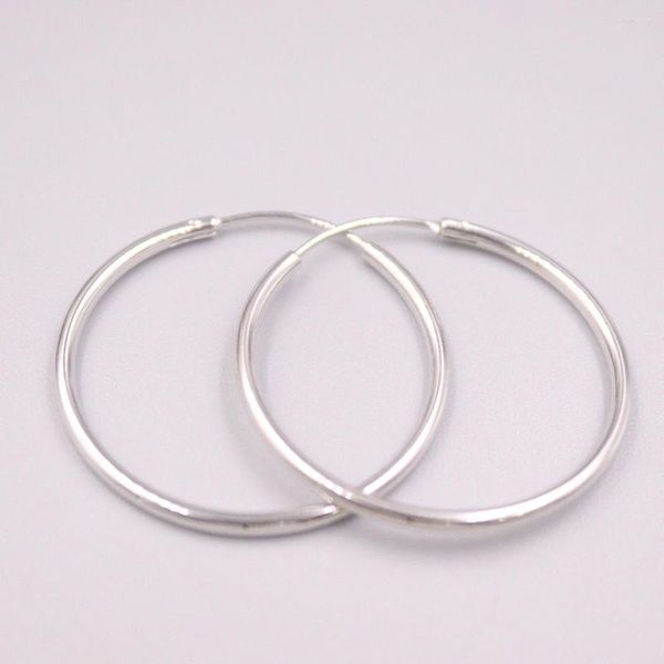 Hoop Ohrringe echt rein 925 Sterling Silber 1,8 mm einfacher glänzender Kreis für Frauen Geschenkdurchmesser: 30 mm