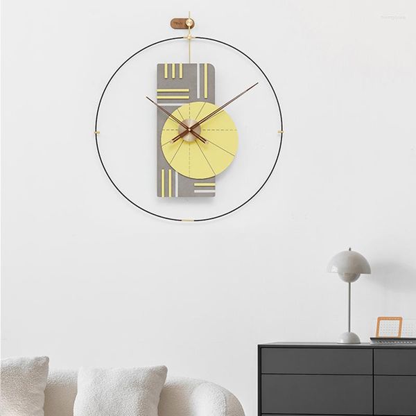 Настенные часы металлические спальни часы, висящие круглые офисные минималистские современные дизайнерские предметы Relogio de Parede Decer gpf35xp