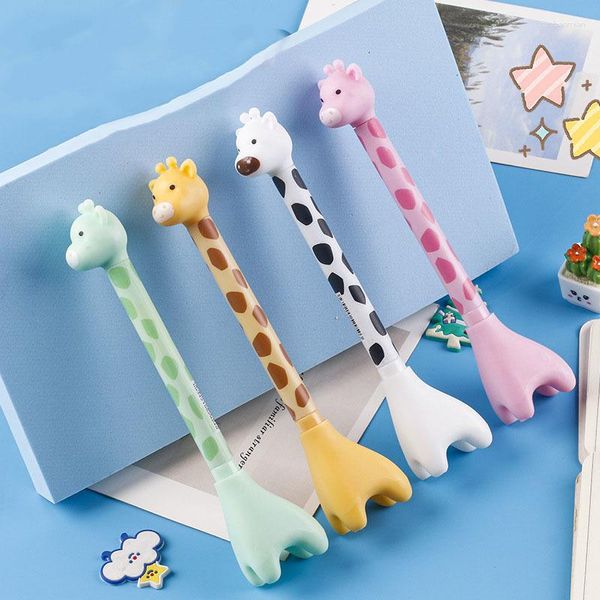 Peça lytwtw kawaii giraffe giraof gelat gel caneta papelaria escolar escritório suprimento crianças criativas criativas doces pretady presente