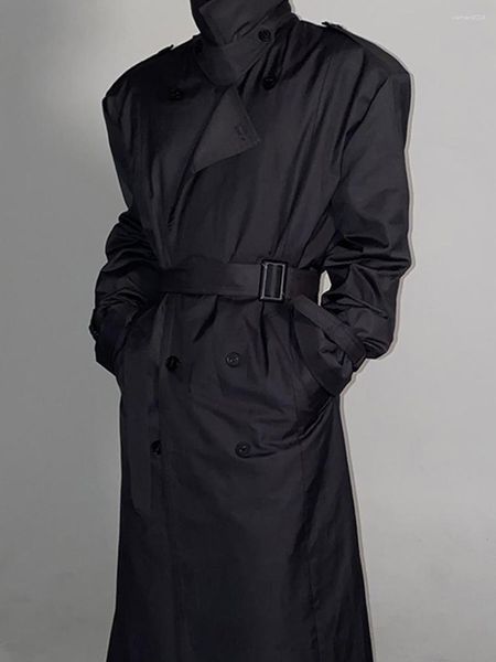 Herren Trench Coats Herbst und Winter Design Windbrecher Kleidung koreanischer Stil Lose Trend mit mittlerer Länge Trend gelegentlich