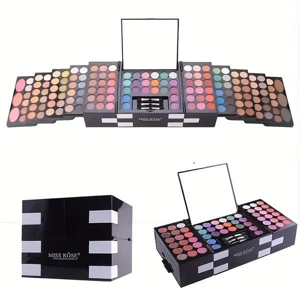 Kit di trucco professionale per donne kit completo, pallet per il trucco, tutto in un set regalo per il trucco per adolescenti, includono 142 ombretto a colori 3 colori blush a 3 colori polvere