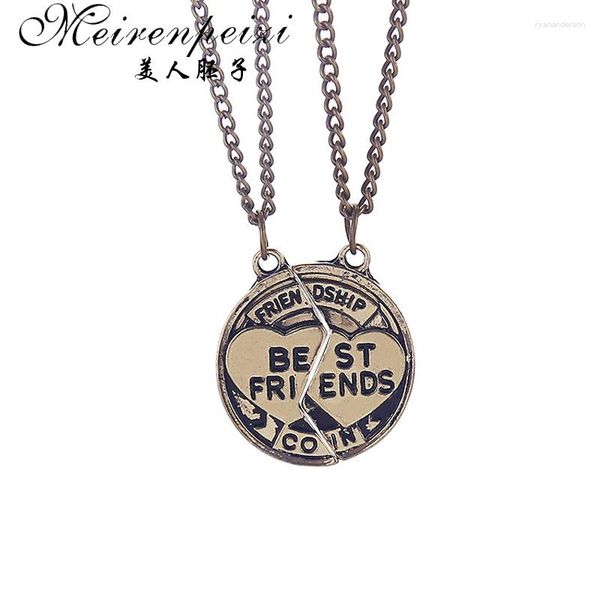 Подвесные ожерелья 2pcs винтажное ожерелье BFF Бронзовая дружба друзья навсегда якорь -ювелирные украшения для любви девочка мальчик
