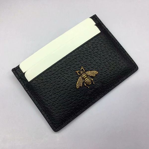 Erkek hayvan tasarımcıları moda kısa cüzdan deri siyah arı kadın lüks çanta kart sahipleri en kaliteli