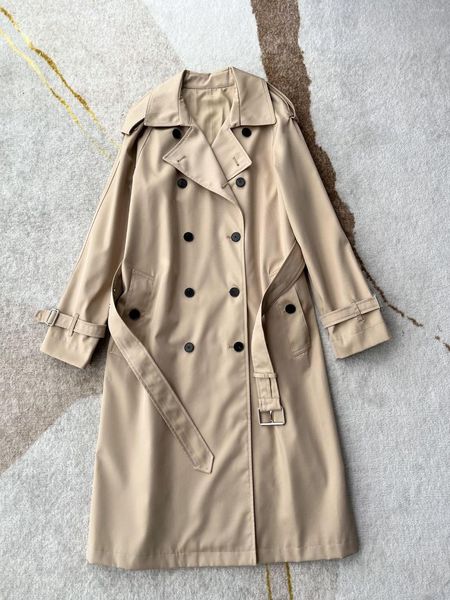 Frauen Trench Coats Coat Klassiker Doppelbrust mit mittlerer Länge lose Version des Typs alles Mode 2023 Herbst
