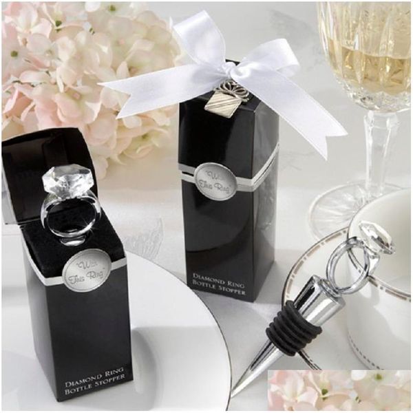 Party bevorzugt Geschenke Kristall Diamant Ring Weinflasche Stopper zum Geburtstag Braut Babyparty Wa2032 Drop Lieferung Hausgarten Fes DHV1H
