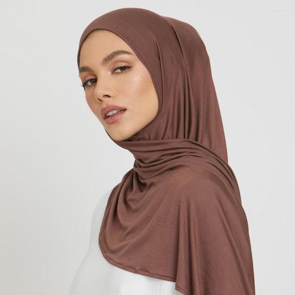 Ethnische Kleidung Muslim Wome Hijab Jersey Schal Schleier islamischer Premiun Frauen Headwap Stirnband Mode Baumwoll -Schnitzel Damen Damen