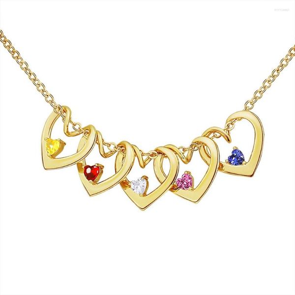 Collane a ciondolo mylongingcharm nomi personalizzati collana cardiaca con il regalo di gioielli per la famiglia per la mamma