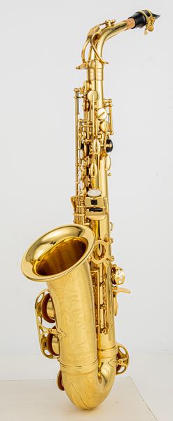 França Alto EB Tune Saxofone Novo Chegada Brass Gold Lacquer Music Music Instrument e-flat Sax com acessórios de caixa